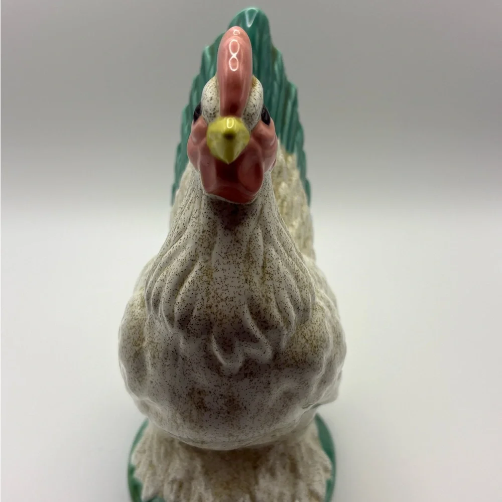 Vintage ceramic chicken figurine, approximately 7 inches tall